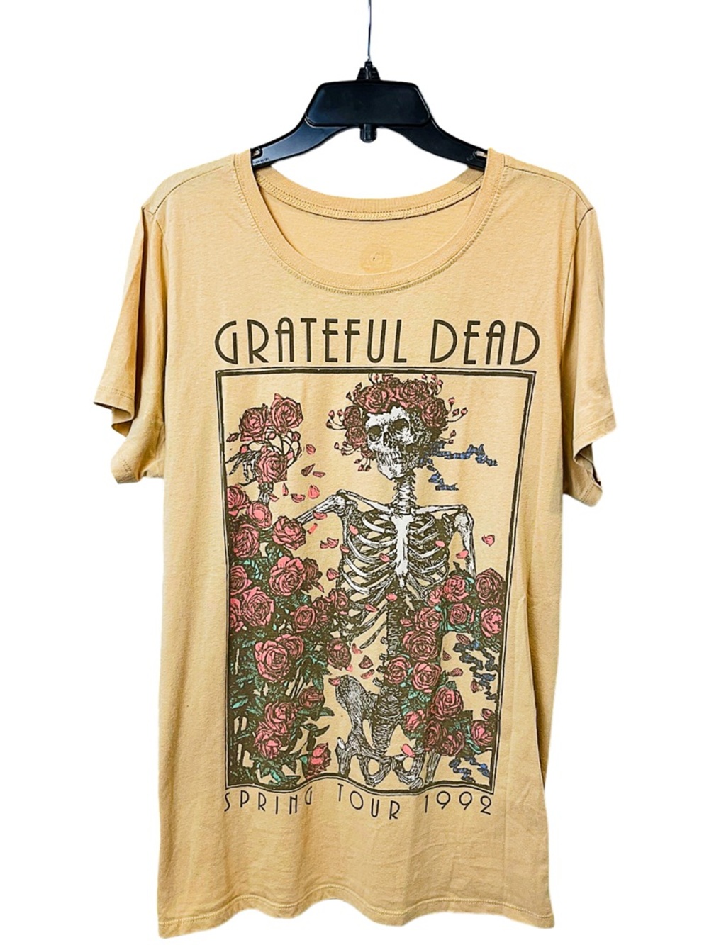 Grateful Dead Bertha Skull & Roses Spring Tour 1992 Tee Tan XXL
